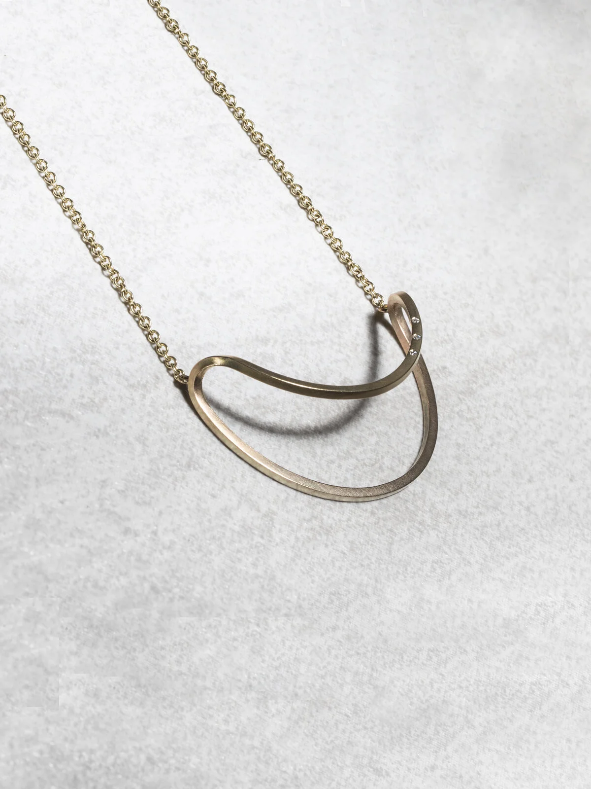 Contrast Smile Yellow Gold Diamond Necklace Yeena Yoon Studio